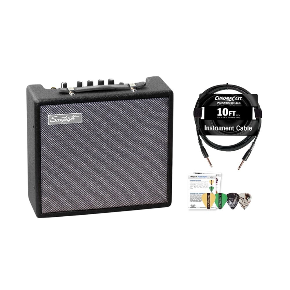 톱니 10와트 전기 앰프 악기 케이블 픽 샘플러 Guitar Amp