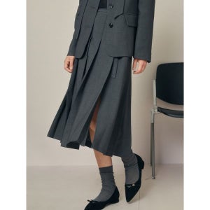 [JJ지고트] (JJ지고트) 허리 벨트장식 플리츠 스커트 GRAP0SK351