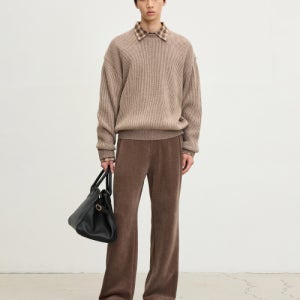 [티엔지티] Velvet-knit Wide fit Banding Pants (Taupe Beige) TNPA5F203I2 TNPA5F203I2