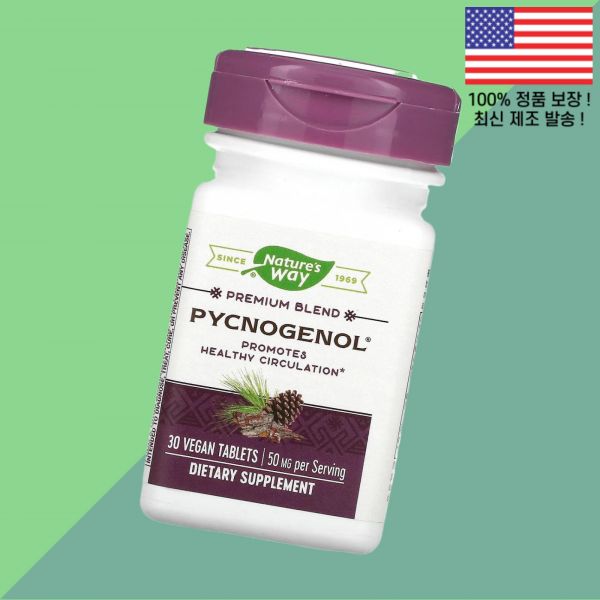 <b>네이처스 웨이</b> 프리미엄 블렌드 피크노제놀 피크놀제놀 베지테리<b>안정</b> 30정 <b>Nature’s Way</b> Premium Blend Pycnogenol 30 Vegan Tablets  네이처스