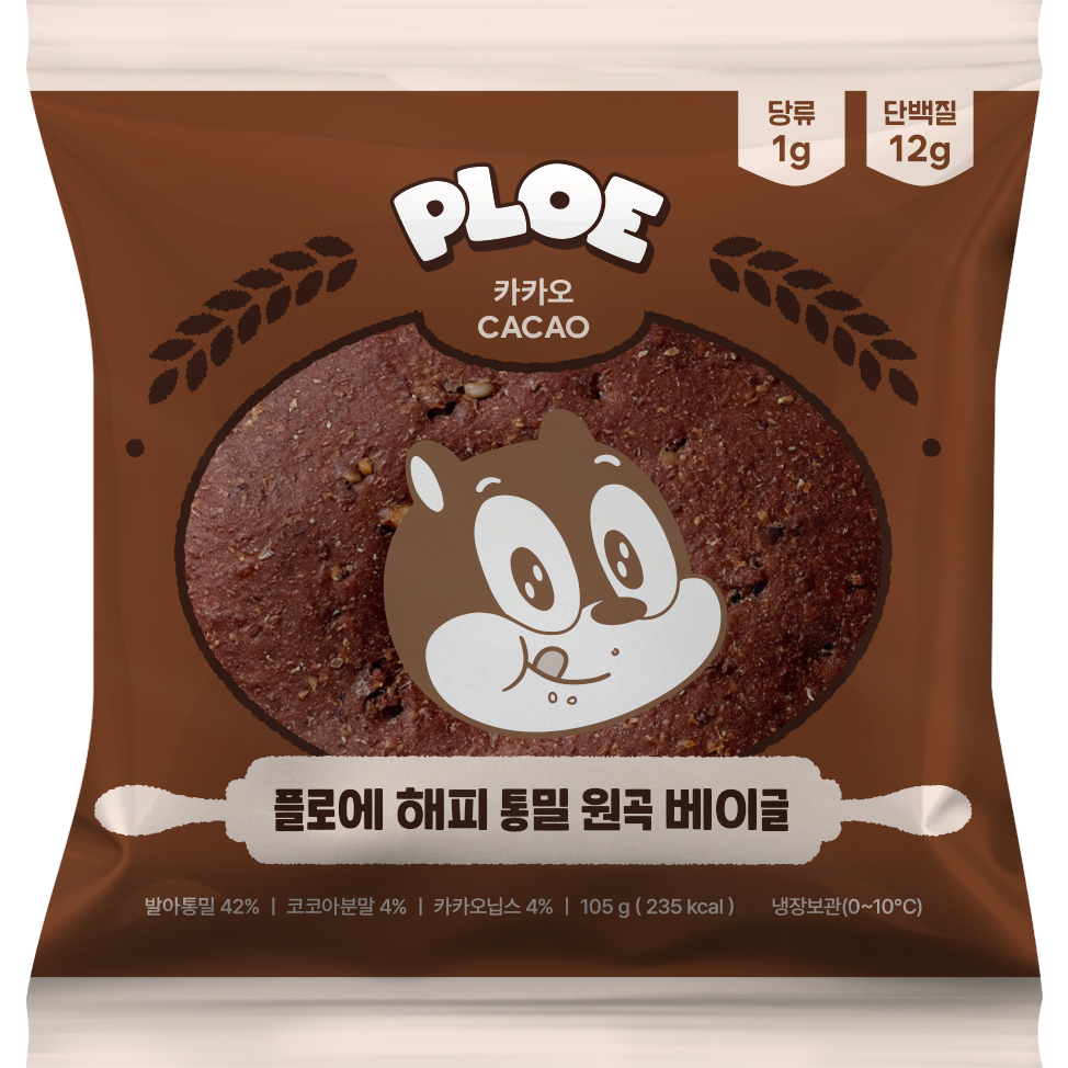 플로에 해피 통밀 원곡 베이글 카카오 제품 이미지