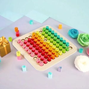 캐스B 구구단퍼즐 브레인 원목 곱하기 학습 우드 곱셈퍼즐 색깔 분류놀이 숫자놀이 어린이