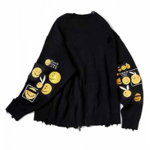 Kapital 코튼 니트 크루 스웨터 아나키 레인보위 리메이크 [스트릿 편집샵 람스]