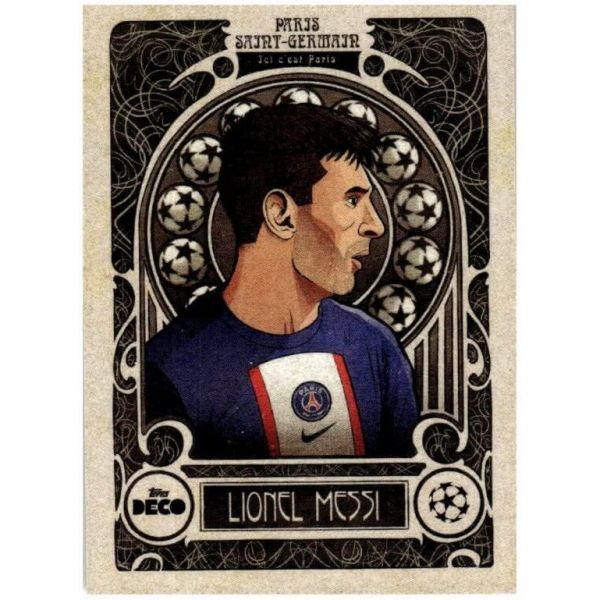 202223 탑스 데코 UEFA 아티스틱 리오넬 메시 파리 생제르맹 축구 공식 트레이드 카드 프로