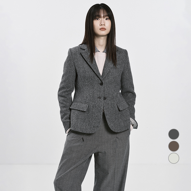 리플레인 여성용 <b>블랜드</b> 트위드 재킷  55  GREY