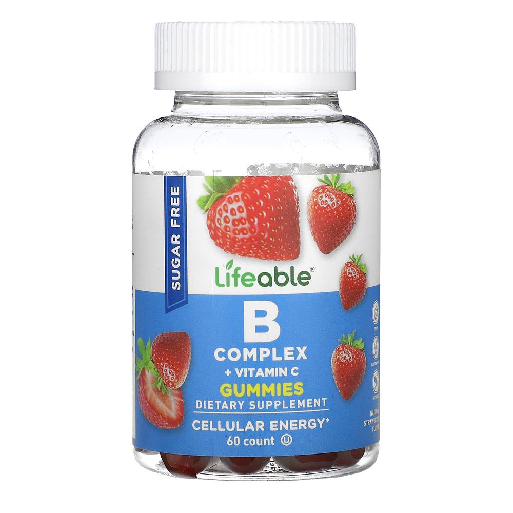 라이퍼블 <b>구미</b> 키즈 <b>B 콤플렉스</b> <b>60</b>정 1팩 네추럴 <b>스트로베리</b> Lifeable Kids <b>B</b> Complex + Vitamin C  1개