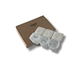 글라스락 베이비 눈금 이유식 용기 사면결착캡 3개 + 스마일캡 3개