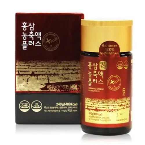 비제이마켓 성인남녀 기능성 <b>홍삼농축액 플러스 240G</b> 1병 GMP