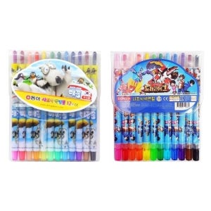 제이오스토어 샤프식색연필 12색 96개입 캐릭터색연필 미술도구 학생
