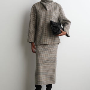 [COS 코스] 체크 더블페이스 울 스카프 블라우스 (1318923001)