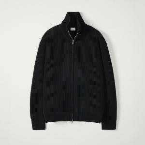 [인더로우] ROY FULL ZIP KNIT PARKA - BLACK
