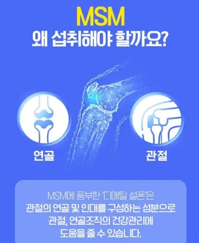 신체기능 관절 <b>연골</b>건강에 이로운 MSM2000 100% 90정