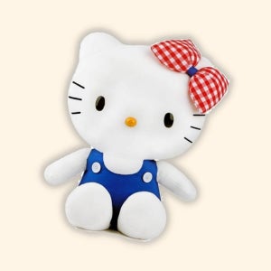 헬로키티 봉제인형 쿠션 캐릭터인형 체크리본 35 50cm