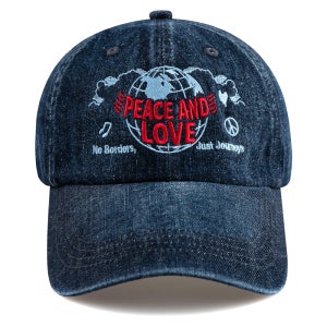 [비치스앤크림] (BEACHES & CREAM) Peace And Love Denim Ball cap-Indigo blue