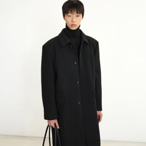 [티엔지티] Wool Blended Balmacaan Coat (Black) TNCO5F100BK