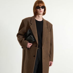 [티엔지티] Herringbone Oversized Single Coat (Red Brown) TNCO5F103W2