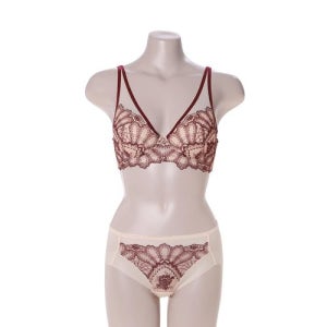 [비비안]비비안 투톤 플라워자수 레이스몰드브라 햄팬티세트 BR6832/BP6832P/MR_BR6832/BP6832P/MR [갤러리아 타임월드]