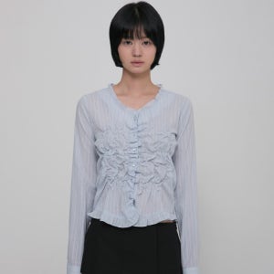 [플레어업] [29CM 단독] Saya Frill Puff Long Blouse (FL-190_Sky)