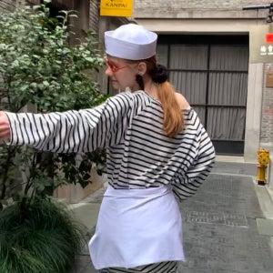 [로지] Marine Stripe Dress/Black
