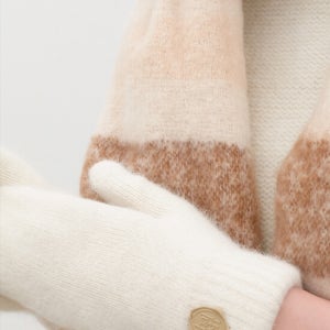 할렌 Wool Angora Mittens Gloves (G010_Ivory)
