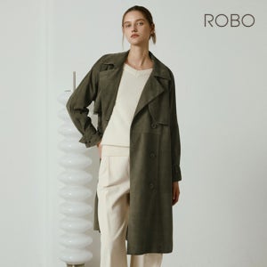 로보 [최초가990,000원] 25FW 이태리 스웨이드 더블플랩 롱 트렌치코트