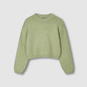 [자주] 여 울 블렌디드 보카시 긴팔 니트 - 그린 (J115402009)