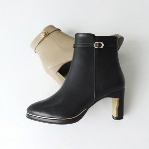 인텐스 by 엘칸토 여성 버클 가보시 앵클 부츠 7cm LCWA79I54V