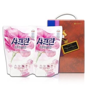 섬유유연제 깔끔파워 샤프란 명절 명절선물세트 1L샤프란유연제 핑크센세이션 세탁 빨래세제
