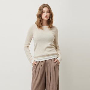 [시슬리]2025 WINTER [11/12 예약배송] 레이어드 배색 니트 SAKPE7561BE