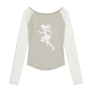 오호스 스타 래글런 롱 슬리브 오프 화이트 OJ25FWTS007CC