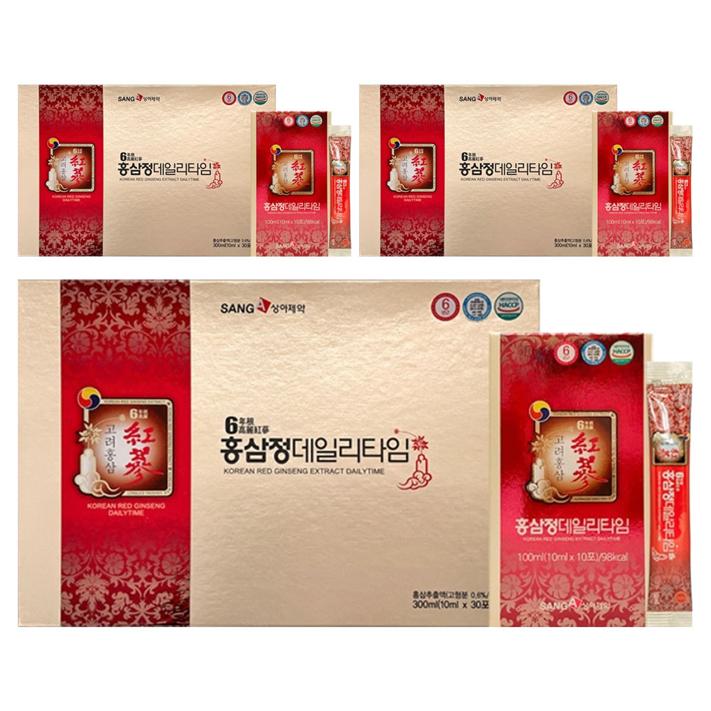 상아제약 <b>6년근 고려 홍삼정 데일리타임</b> 10p  100ml  9개