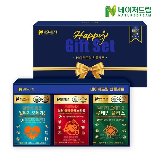 네이처드림 [하프클럽]네이처드림 <b>알티지오메가</b>3+<b>트리플</b>케어 혈당 혈압 콜레스테롤+루테인<b>플러스</b>