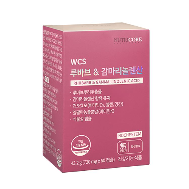 뉴트리코어 WCS 루바브 & 감마리놀렌산 720mg x 60캡슐, 4개