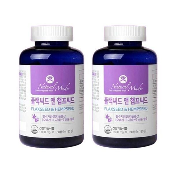[하프클럽]네츄럴메이드 <b>플랙씨드</b> 앤 햄프씨드 180정 x 2박스