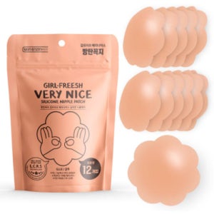 [방탄꼭지] 방탄꼭지 걸프리쉬 베리나이스브라 7cm 12매 NIPPLE PATCH-1