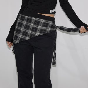 [이네기] Vintage Check Scarf (black)
