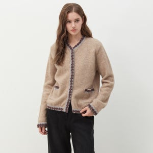 [키이스] 자가드 배색 가디건 KE25W4FRG3683