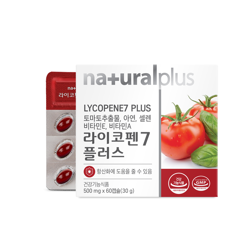 내츄럴플러스 <b>라이코펜</b>7 플러스 500mg x 60캡슐, 3개