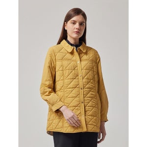 [크로커다일레이디]  옐로우 경량 퀄팅 포인트 하프 패딩 CLCSPD203