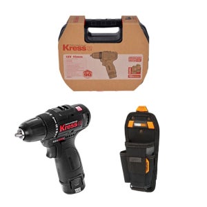 컴팩트 4구공구걸이 KRESS 12V 충전드릴 드라이버세트 충전드릴 4구공구집 공구가방