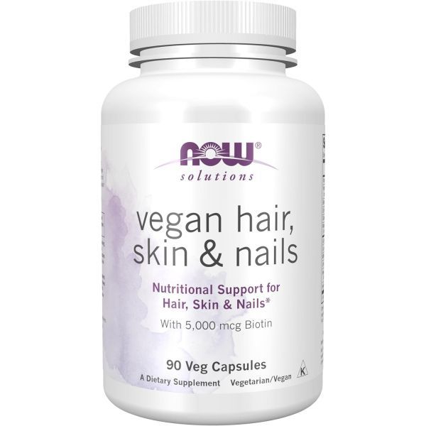 나우푸드 NOW Foods Solutions Vegan Hair Skin  Nails Nutritional Support with 5000 mcg <b>Biotin</b> 9