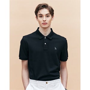 [헤지스] 헤지스 남성  블랙 반팔 피케 티셔츠  (HZTS5B403BK)