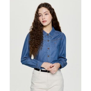 [헤지스레이디스] 25FW 데님 블라우스 블루 HSSH5D807B3