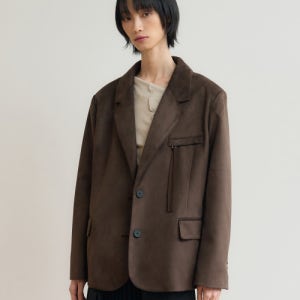 [시스에이] 컴포트 오버 스웨이드 싱글 블레이저 [brown] SAJK5304