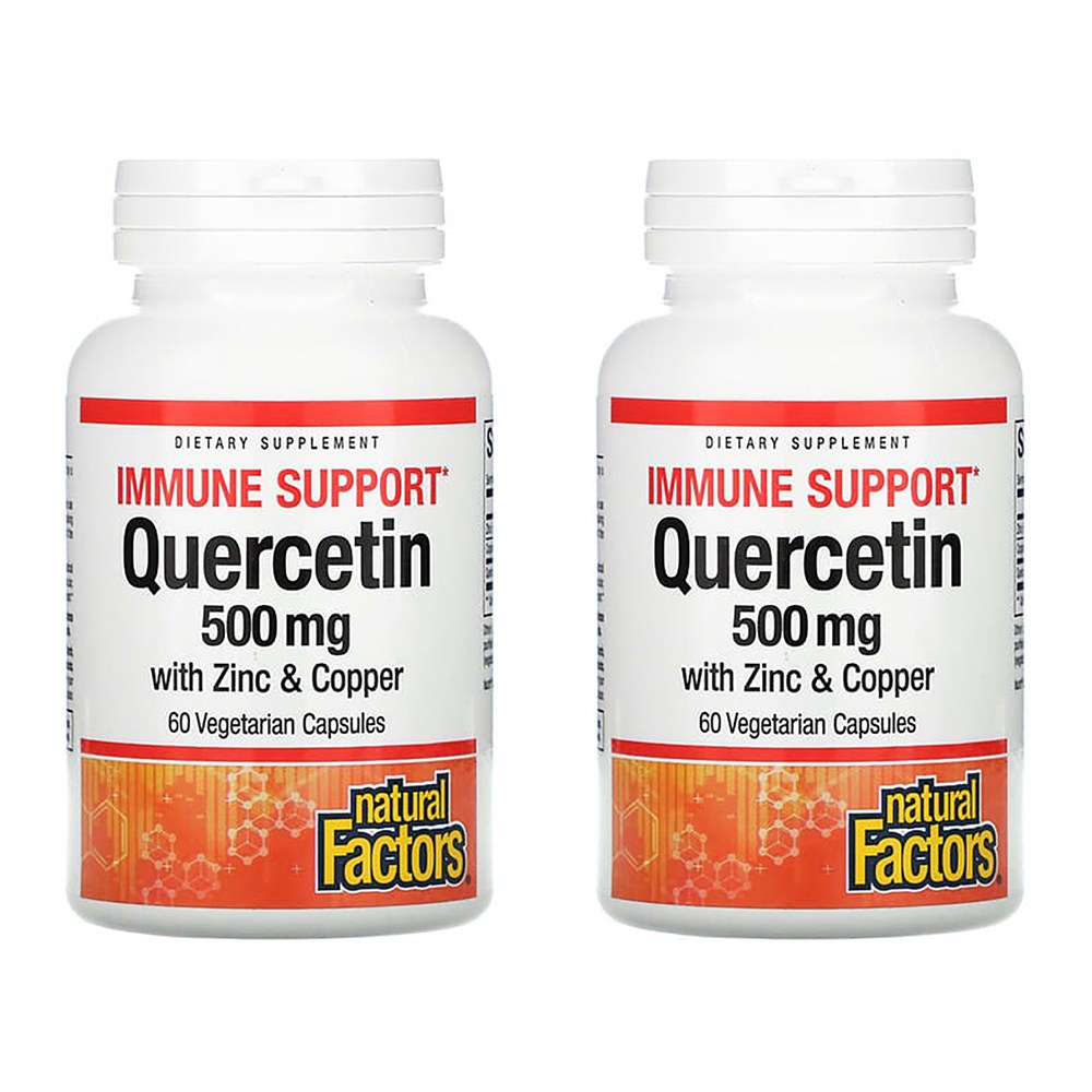 내추럴팩터스 Immune Support <b>퀘르세틴 500mg</b> 60베지캡슐 x 2개