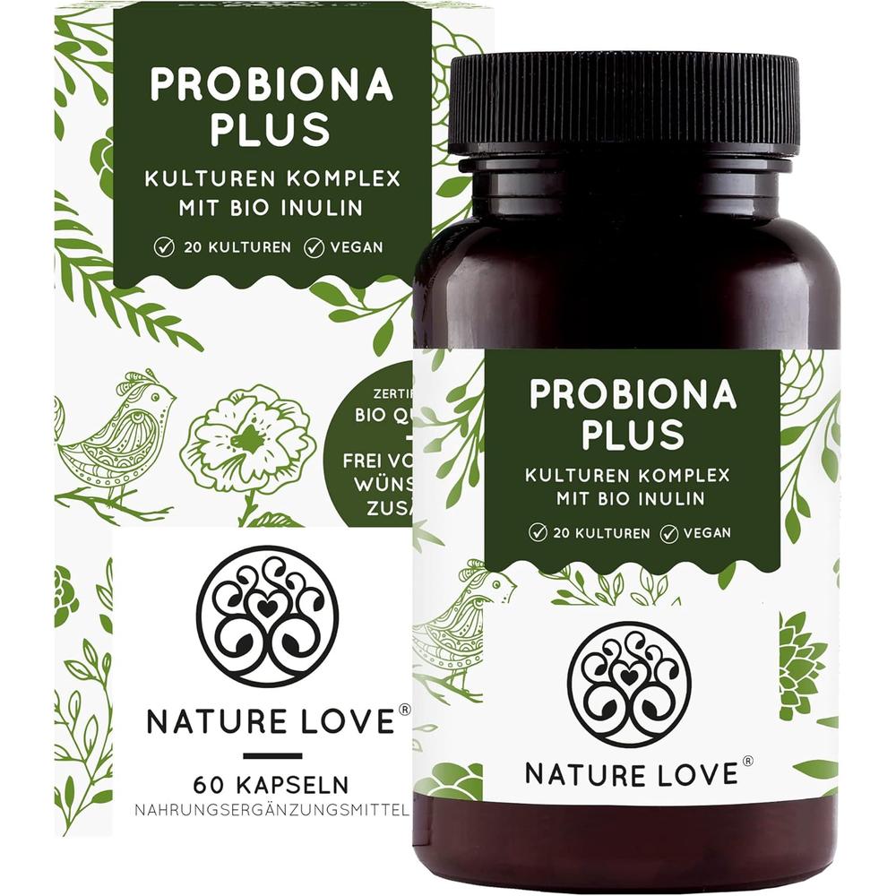 독일 <b>네이처러브 프로바이오틱스</b> 플러스 1200억 유산균 이눌린 60캡슐 Nature Love Probiona Plus