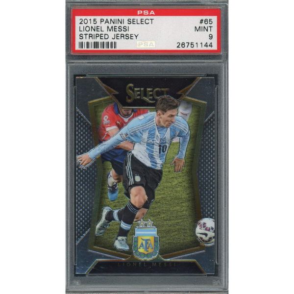 리오넬 메시 2015 파니니 셀렉트 축구 카드 65 등급 PSA 9 MINT