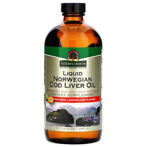 네이처스앤서 액상 노르웨이 대구간유 내추럴 레몬-라임 480ml