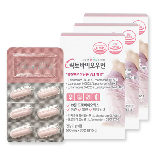 <b>씨에이치헬스바이오</b> 닥터락토바이오 우먼 30캡슐X3박스 여성 장건강 유산균 프로바이오틱스