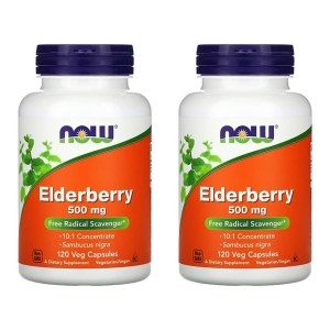나우푸드 <b>엘더베리 500mg</b> 120베지캡슐 삼부커스 x 2개